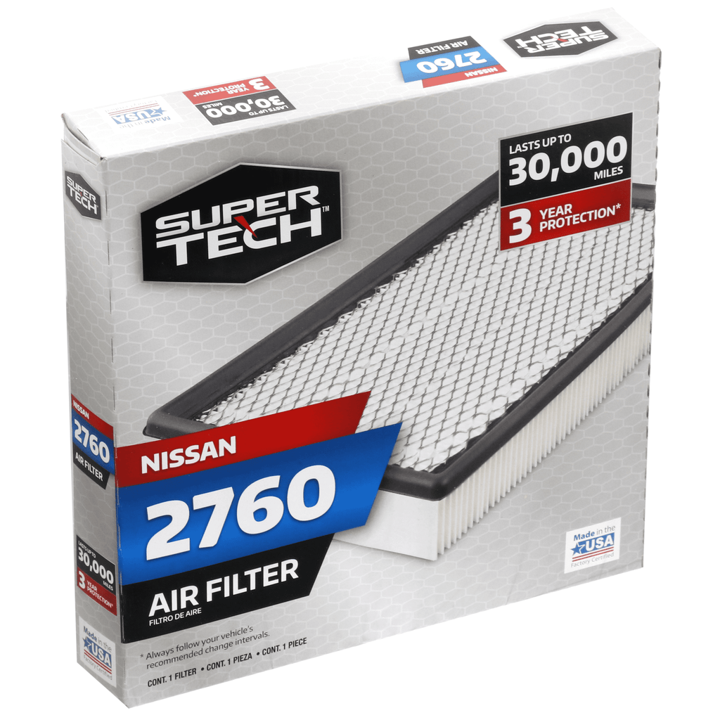 Super Tech 2760 Engine Air Filter, Replacement Filter for Nissan Fits select: 2007-2019 NISSAN SENTRA, 2008-2013 NISSAN ROGUE