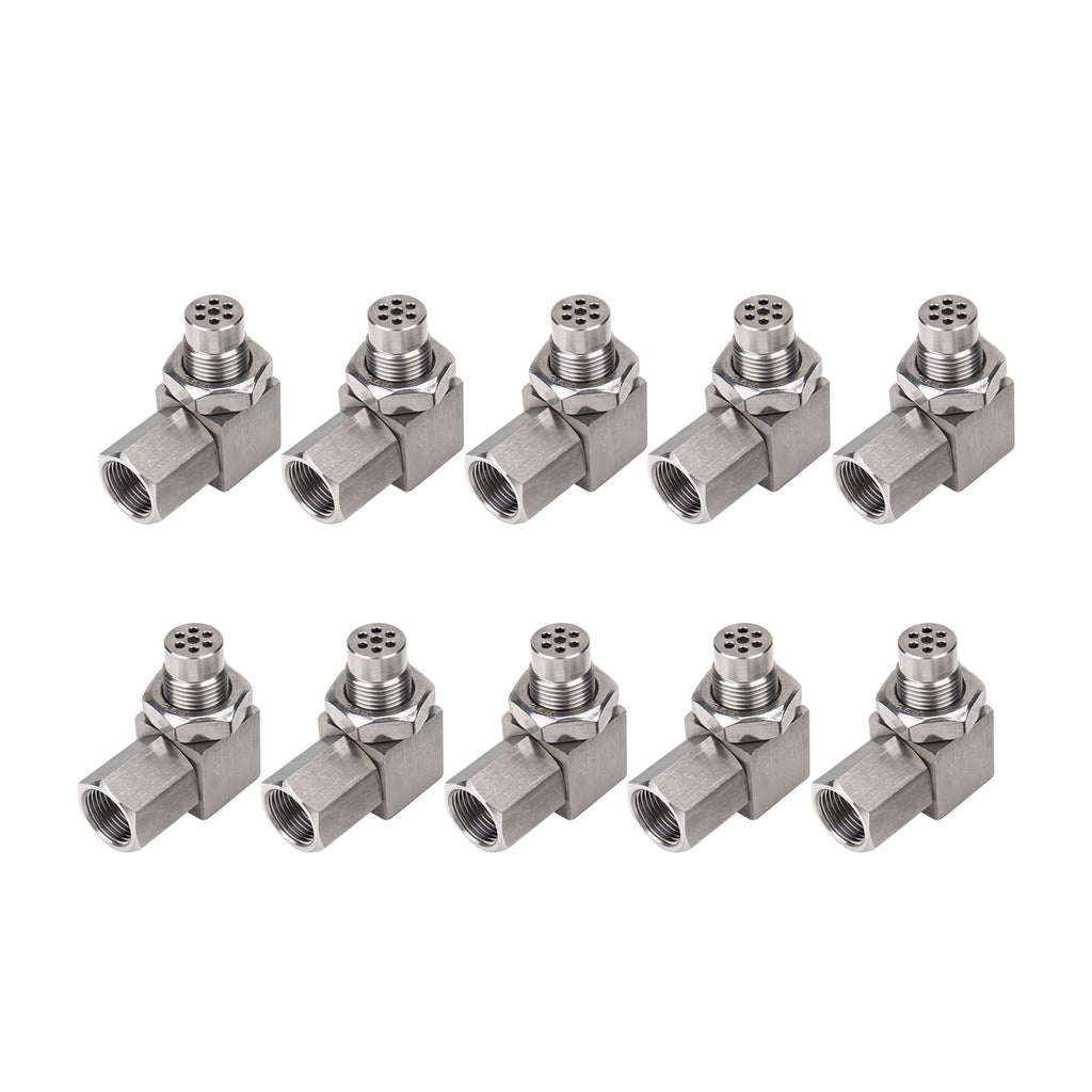 3mirrors 90-Degree 02 Sensor Check Engine Light Eliminator Adapter M18x1.5 Mounting Fittings Accessories - Stainless Steel, 10-Pack
