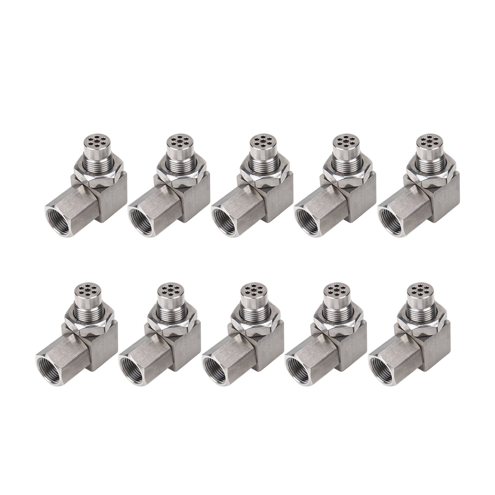 3mirrors 90-Degree 02 Sensor Check Engine Light Eliminator Adapter M18x1.5 Mounting Fittings Accessories - Stainless Steel, 10-Pack