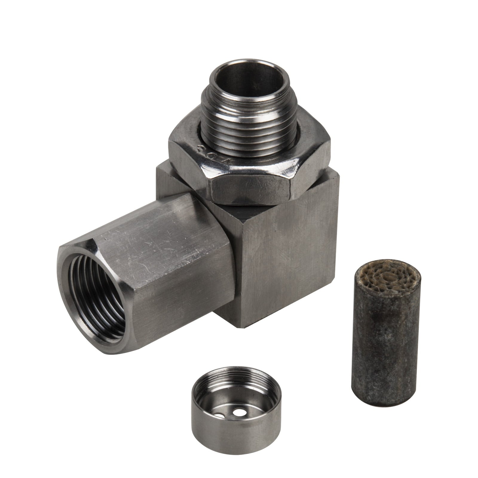 3mirrors 90-Degree 02 Sensor Check Engine Light Eliminator Adapter M18x1.5 Mounting Fittings Accessories - Stainless Steel