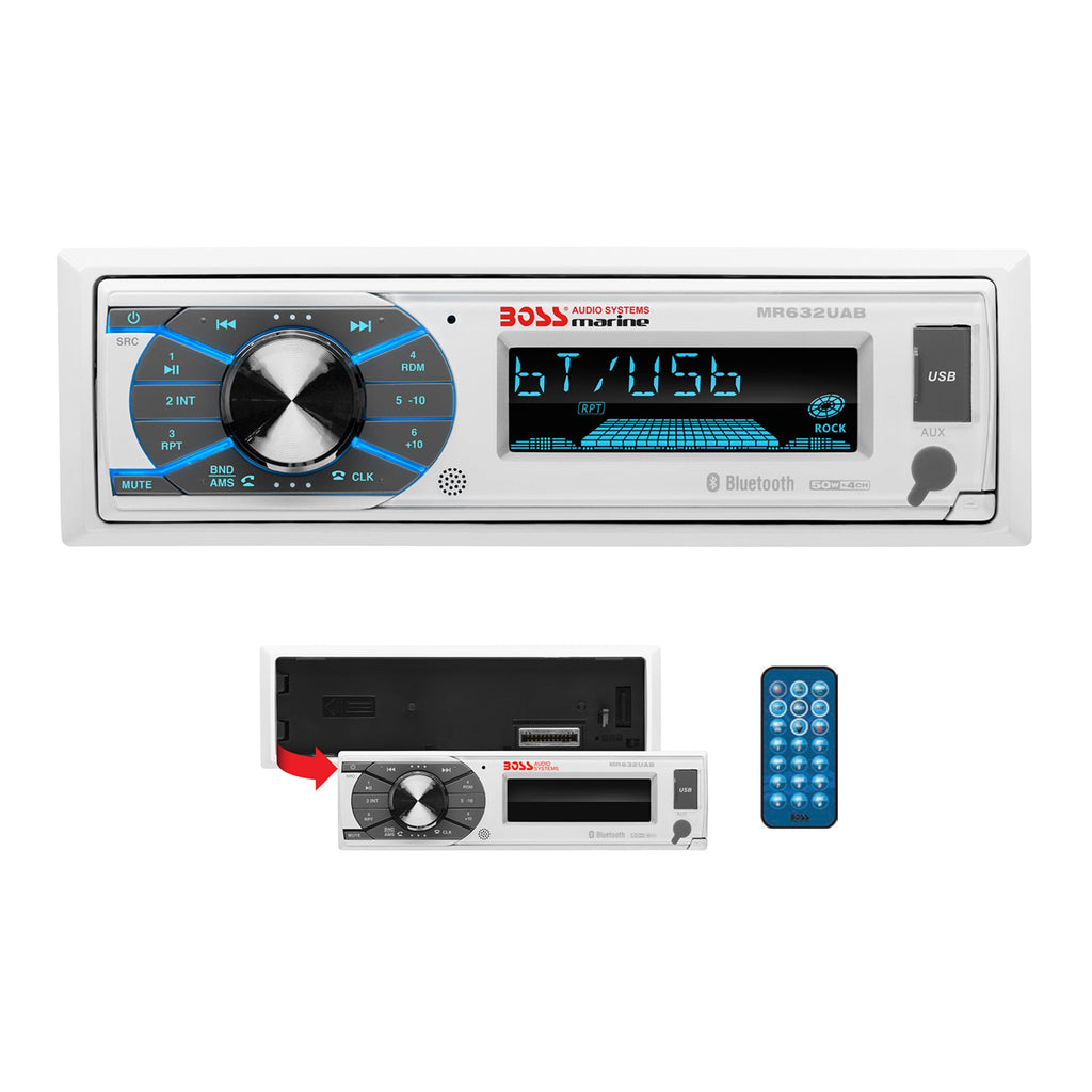 Boss Audio Systems MR632UAB Marine Bluetooth Receiver No CD MultiColor Illumin