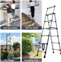 6+5 Telescopic Step Ladder Aluminium Heavy Duty 150KG/330lb Folding Portable Extendable Anti-Slip Stepladder for Home Garden Office Garage Home Loft DIY