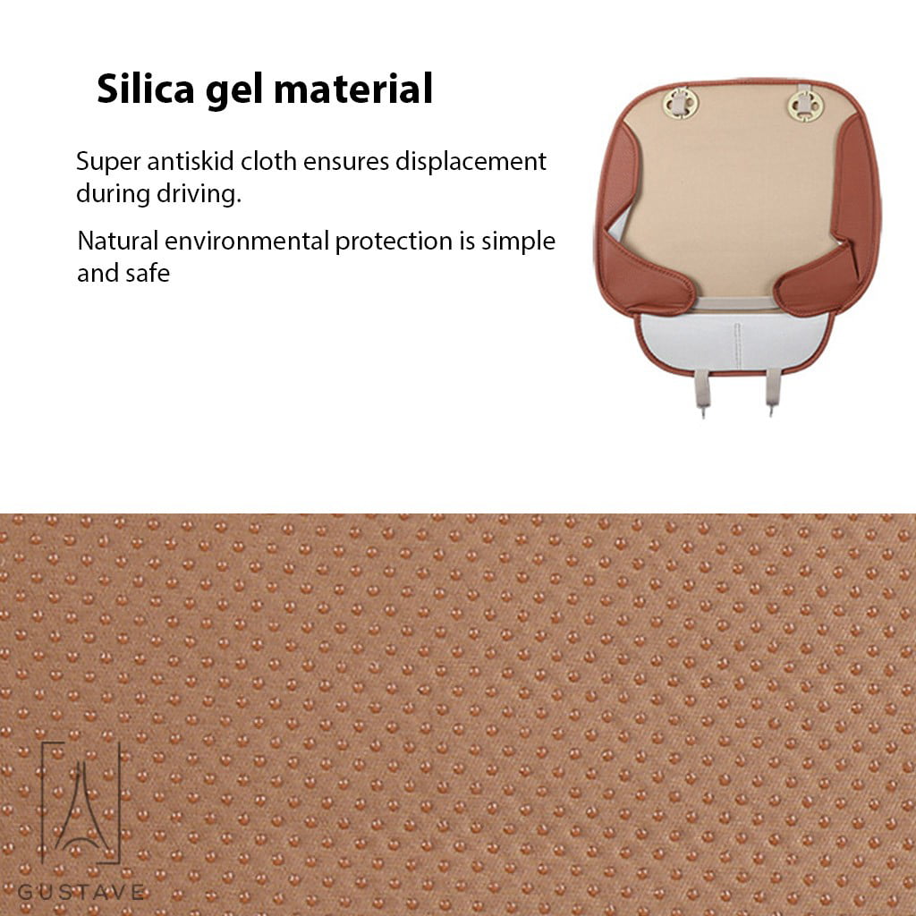 Gustave Universal Car Seat Cushion, Breathable Car Front Seat Pad with PU Leather Bamboo Charcoal Car Seat Protector for Auto Supplies Office Chair "Black"