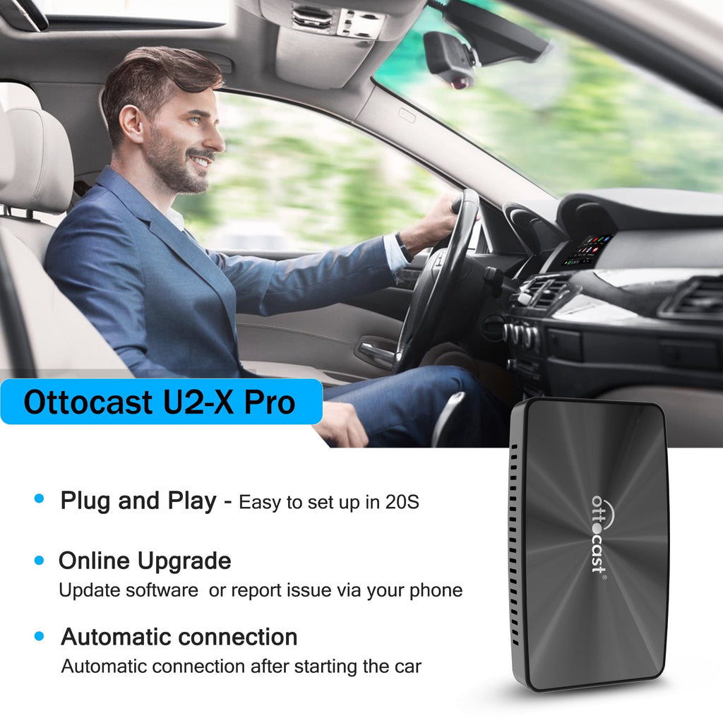 OTTOCAST U2-X Pro Wireless CarPlay Android Auto Car Adapter 2 in 1 for Wired CarPlay Cars Smart Button Faster Connection OTA Update