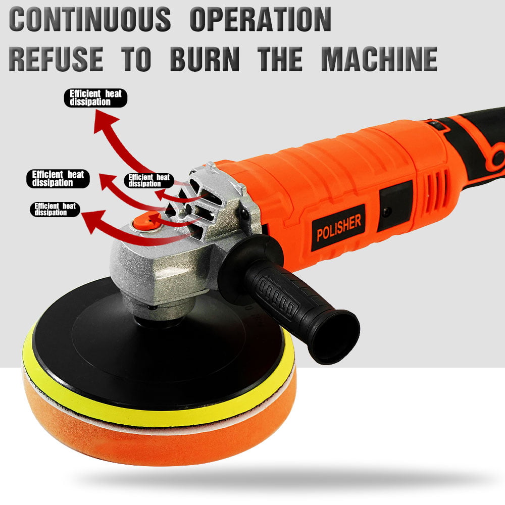 Buffer Polisher for Car Detailing, 1580W Variable Speed Car Polisher,7-Inch, Dual Action Random Orbital, Detachable Handle Car Waxing Cleaning Kit Perfect for Car/Boat/Home Appliance