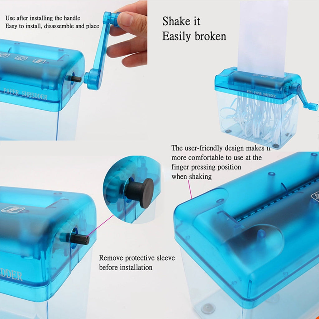 Kiplyki Wholesale Mini Hand Shredder Portable Paper Shredder A6 Manual Shredder Documents Paper Documents Cutting Tool Shredders