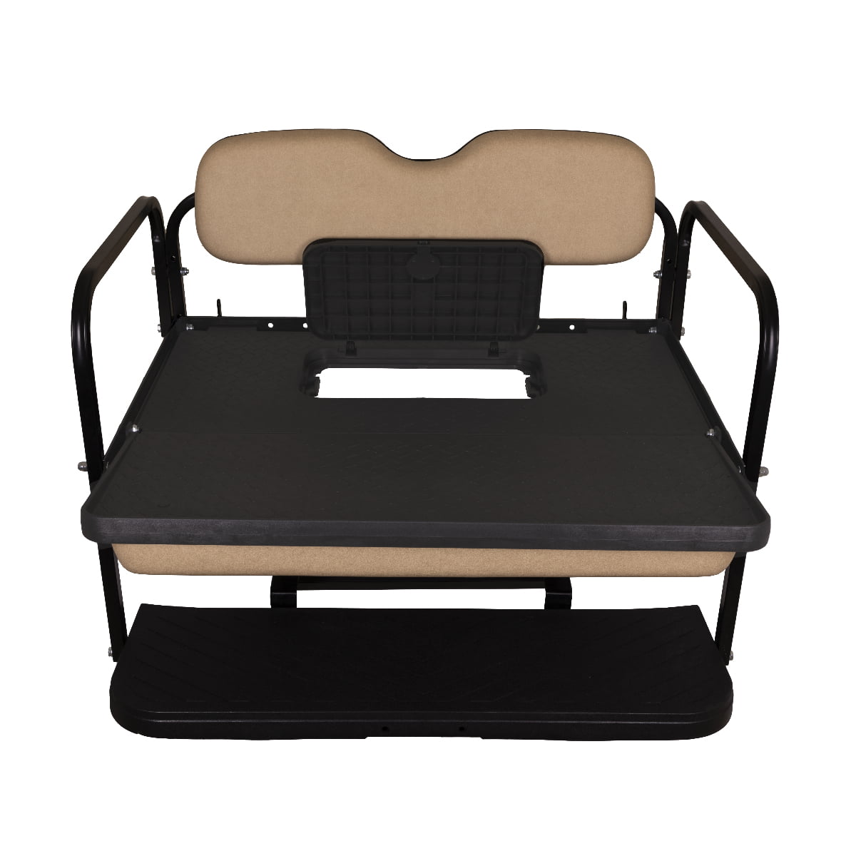 GTW MACH3 Rear Flip Seat for Club Car DS 2000.5 & Up Golf Carts - Buff Color Cushions