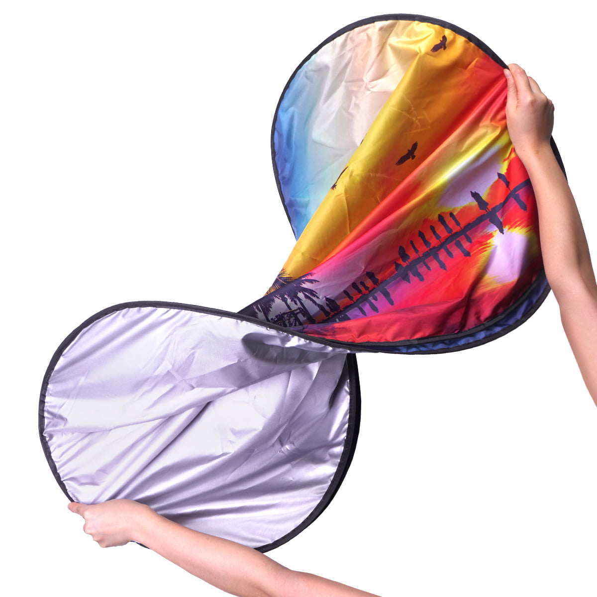 Auto Drive 2 Piece Universal Fit Most Vehicles' Windshield Super Jumbo Tropical Twist Sun Shade, 31.5" x 38"