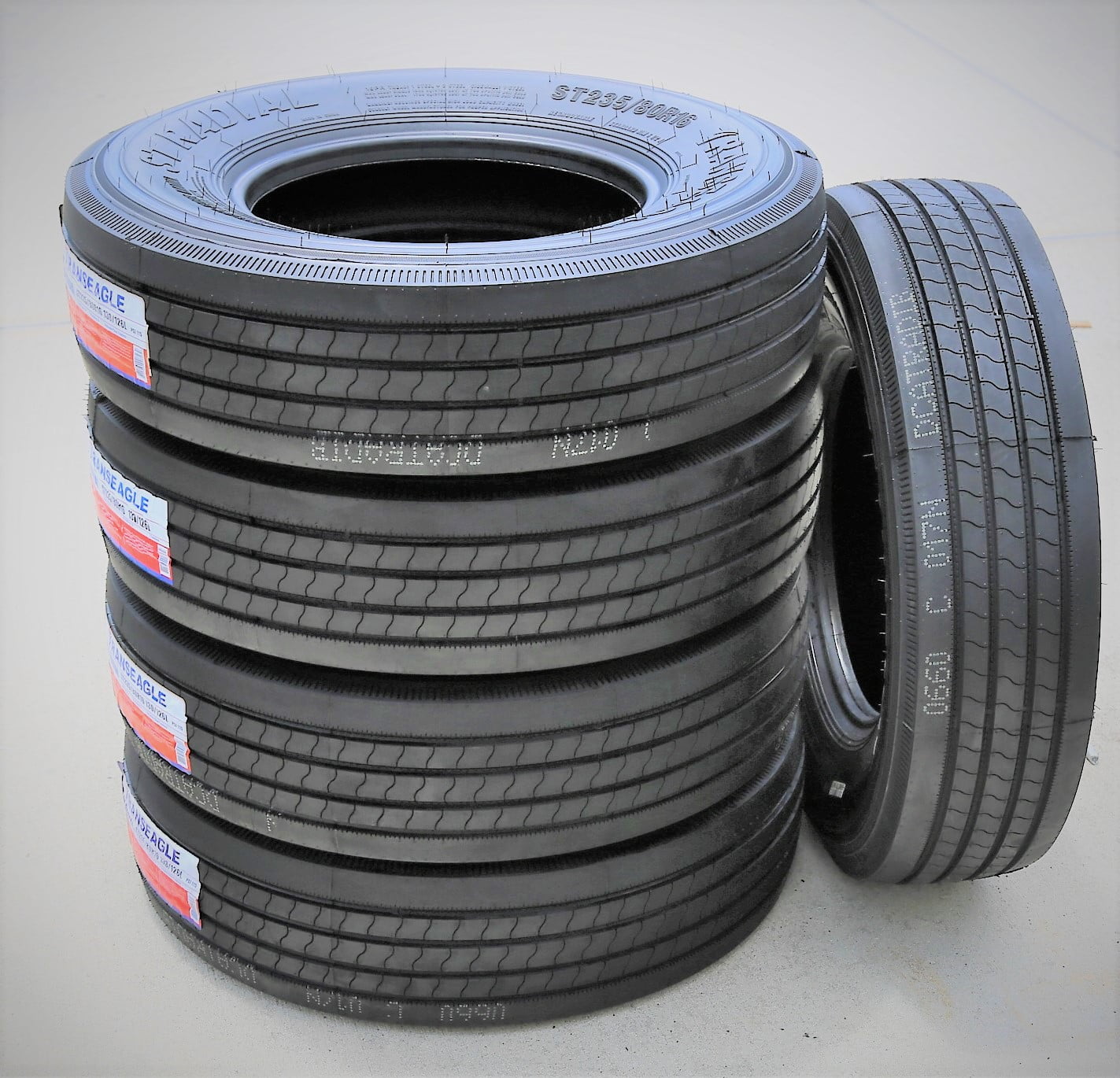 Set of 4 (FOUR) Transeagle All Steel ST Radial ST 235/80R16 Load H (16 Ply) Trailer Tires
