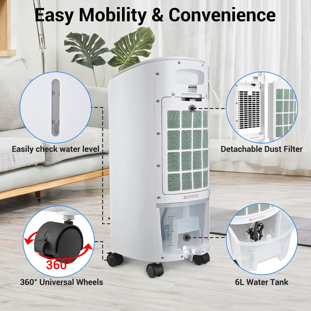 Yescom 3-in-1 Portable Evaporative Air Cooler 110V Fan w/ Humidifier & Remote Control for Bedroom RV