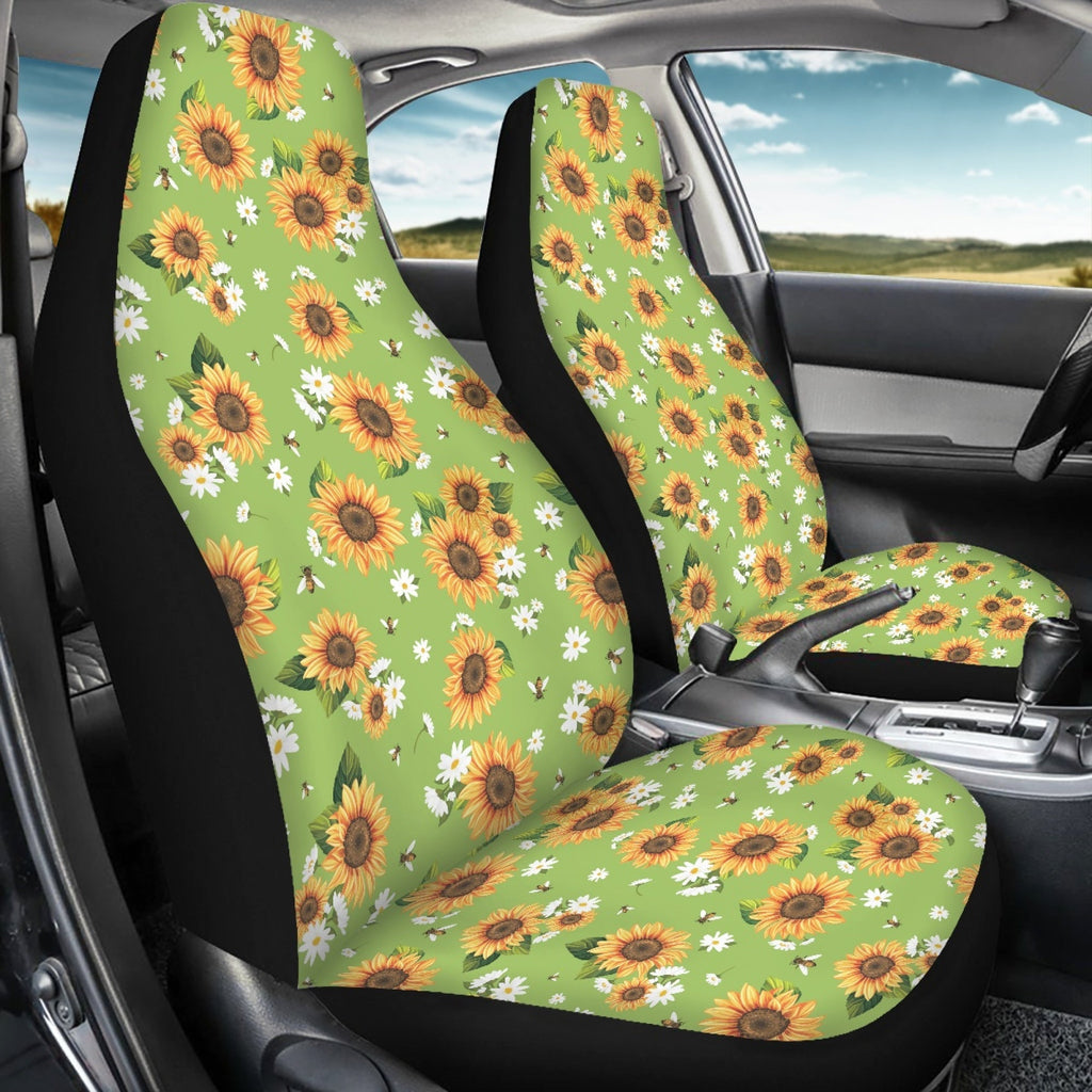 Bivenant Store 2Pcs Sunflower Styling Universal Car Seat Covers Set Waterproof Car Seat Protector Cushions Front Car Seat Covers Car Accessories Four Seasons Fit for Auto Truck Van