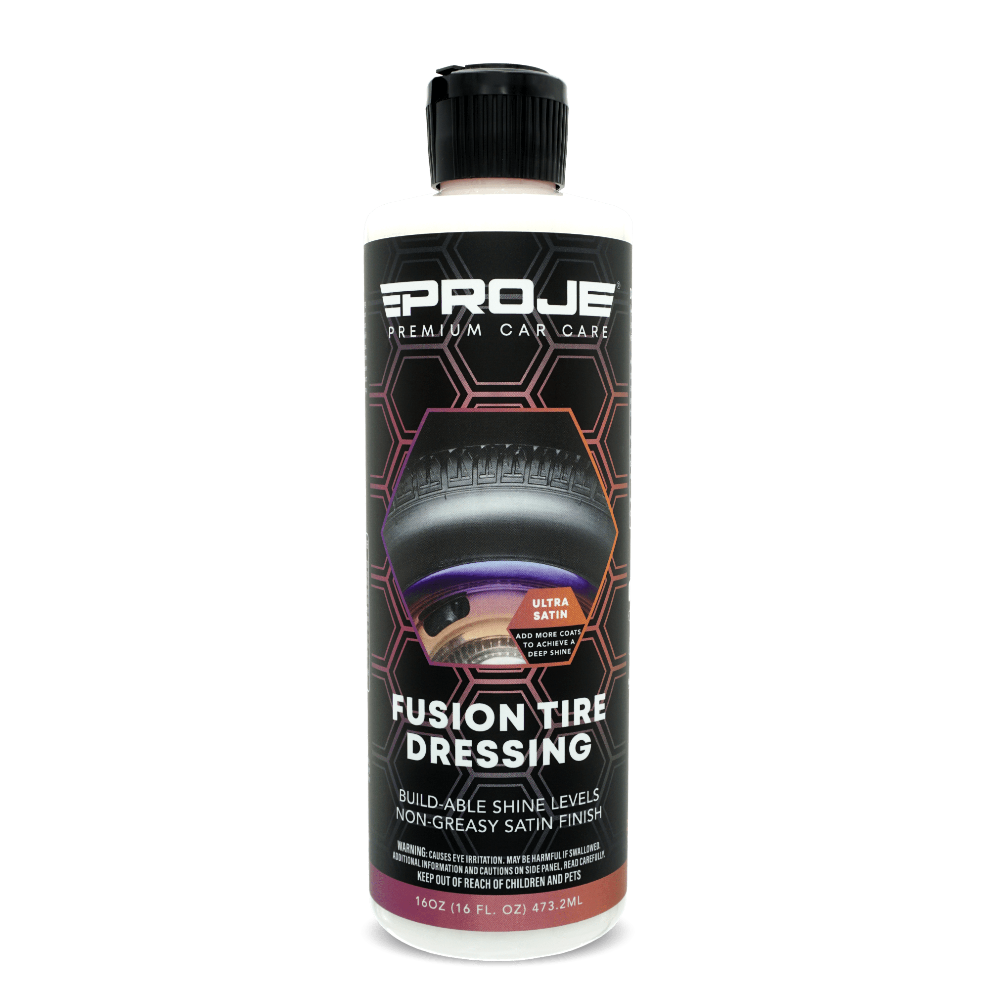 Proje Premium Car Care Fusion Tire Dressing - Long Lasting - Non-Greasy Dry to The Touch Tire Dressing for Cars - Safe Plastic, Vinyl, & Rubber - 16 floz