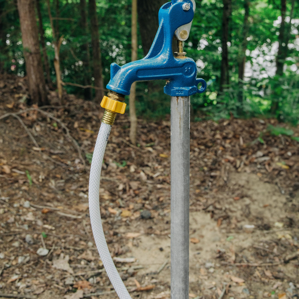 Camco TastePURE 50-Ft Camper/RV Water Hose | Features Reinforced Kink-Resistant Design & Rolled Brass Fittings w/Yellow ABS Swivel Female Connector | 5/8â Inner Diameter | Drinking Water Safe (22793)