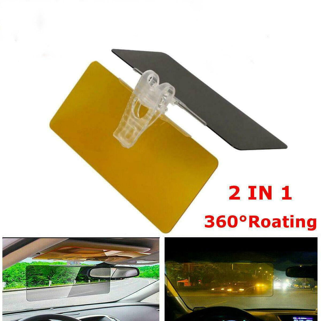 Car Visor, Day and Night Anti-Glare Visor, 2 in 1 Automobile Sun Anti-UV Block Visor, Non Glare Anti-Dazzle Sunshade Mirror Goggles Shield
