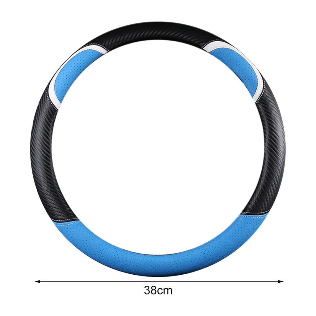 XWQ Steering Wheel Cover Sweat-proof Breathable Universal Carbon Fiber Anti-skid Car Steering Cover for Driver