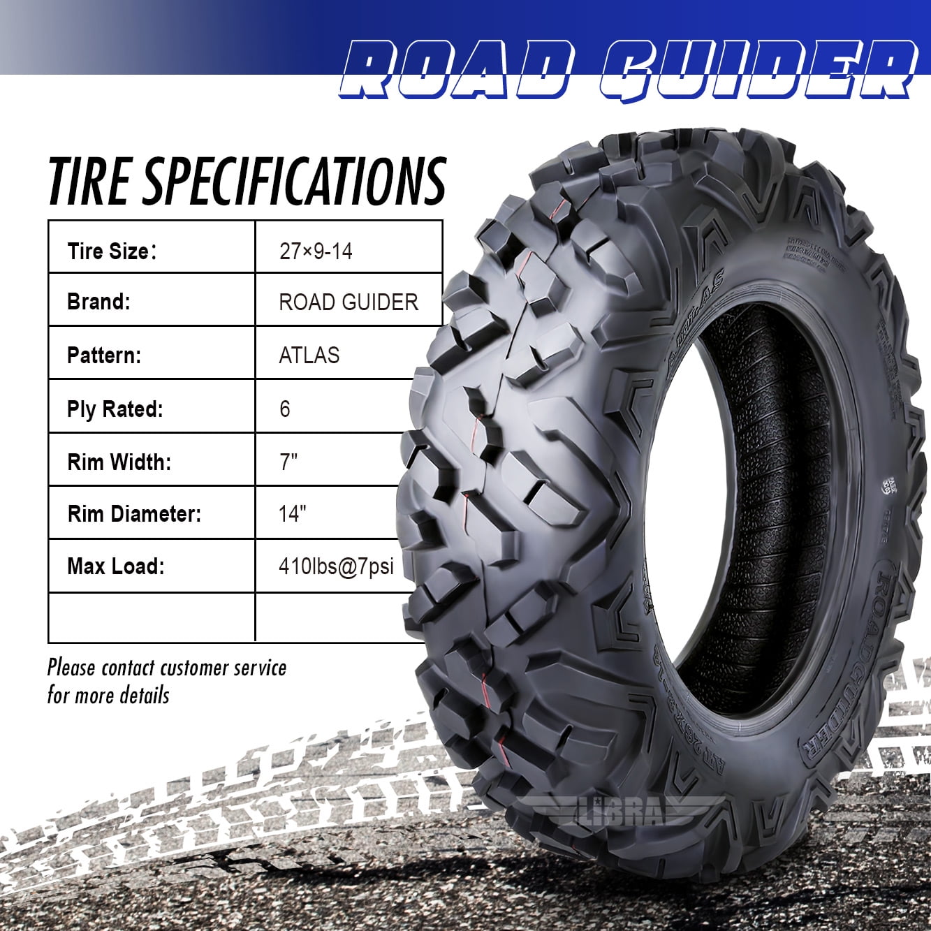 Set of 2 ATV UTV Tires 27x9-14 27X9x14 6PR Mud