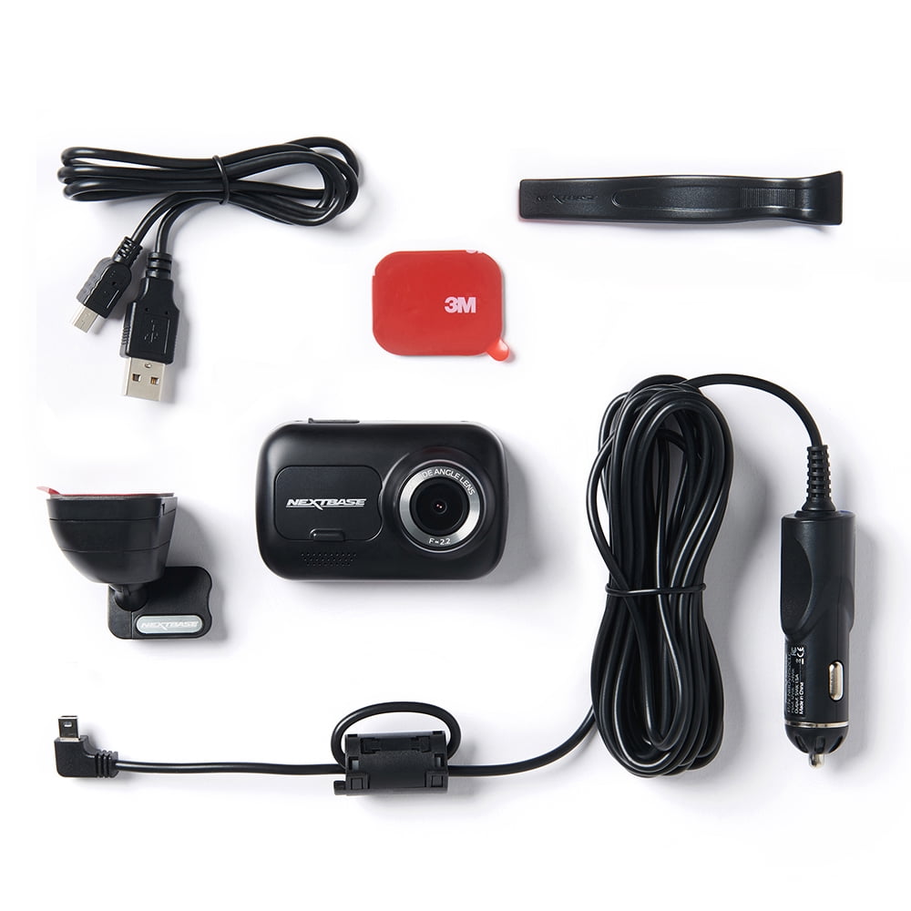 Nextbase DVR122 Compact Dash Cam in Black 122-720p HD 30 FPS HD IPS Screen, 5 Layer Lens, Intelligent Parking Mode, Loop Recording, Click and Go PRO, Night Vision, 0.90 lbs assembled.