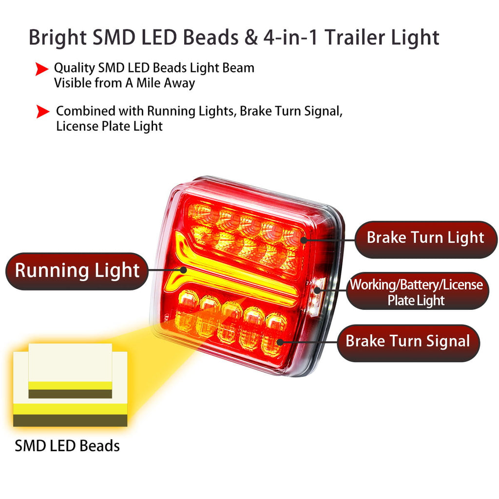 Wireless Magnetic Tow Light Kit, Rechargeable Battery Tow Trailer Lights Kit for Trailers, Trucks, Campers,and Boats