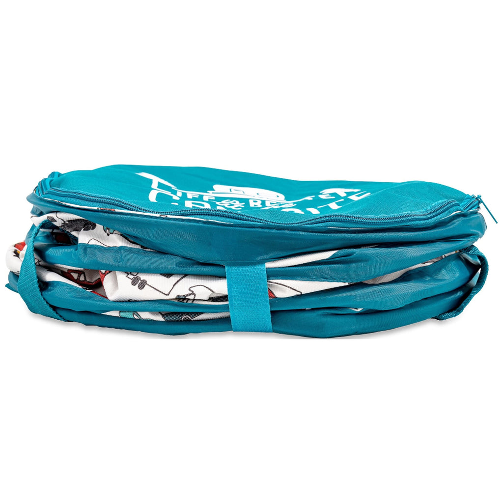 Camco Life is Better at the Campsite Pop-Up Container | Holds 13-Gallon Kitchen-Size Garbage Bag | Heavy-Duty PVC, Unique RV Pattern (42989)