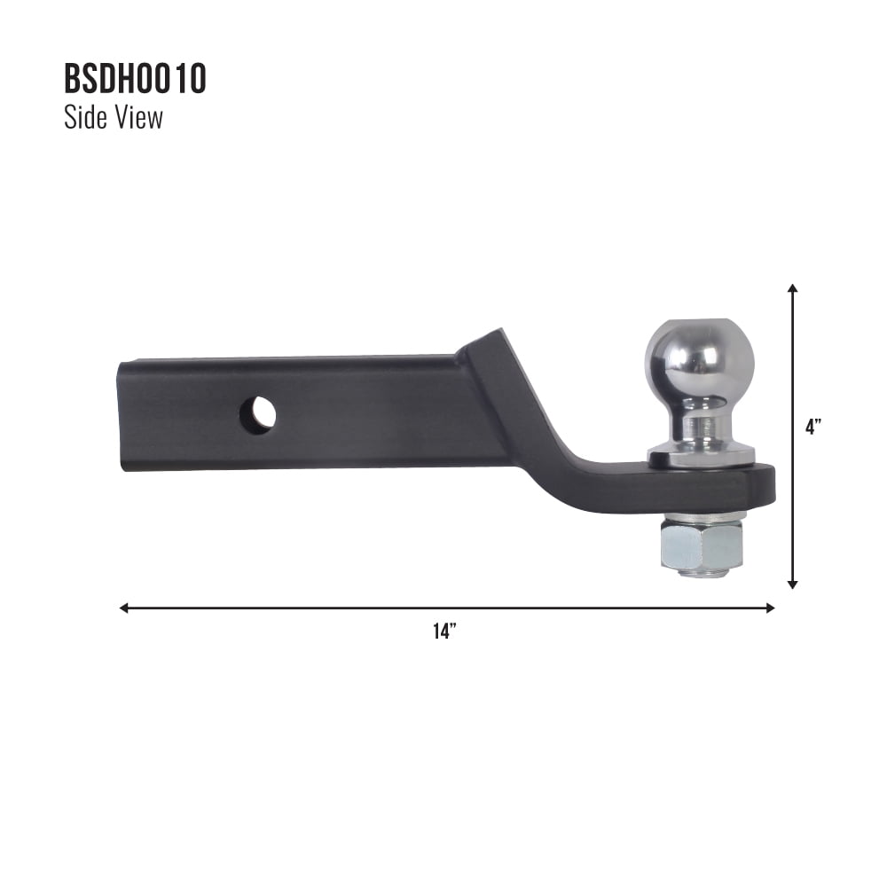 Trailer Valet Blackout Series 5K Ball Hitch, 2" Ball, 2" Drop