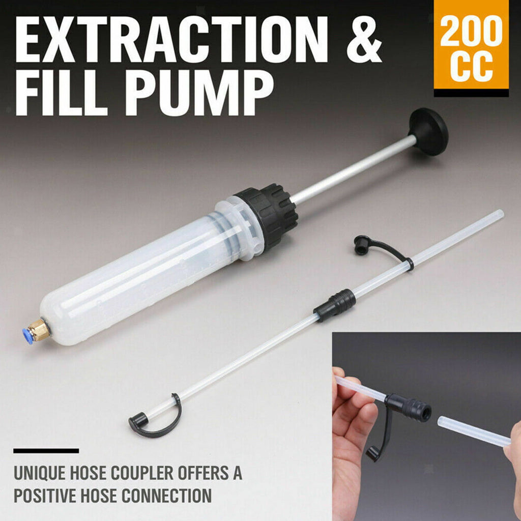 Toorise Car Oil Fluid Extractor 200CC Oil Suction Syringe Auto Air Pump Filling Syringe Bottle Transfer Liquid Extractor Manual Filling Pump for Automobile Fuel Oil Brake Fluid Coolant