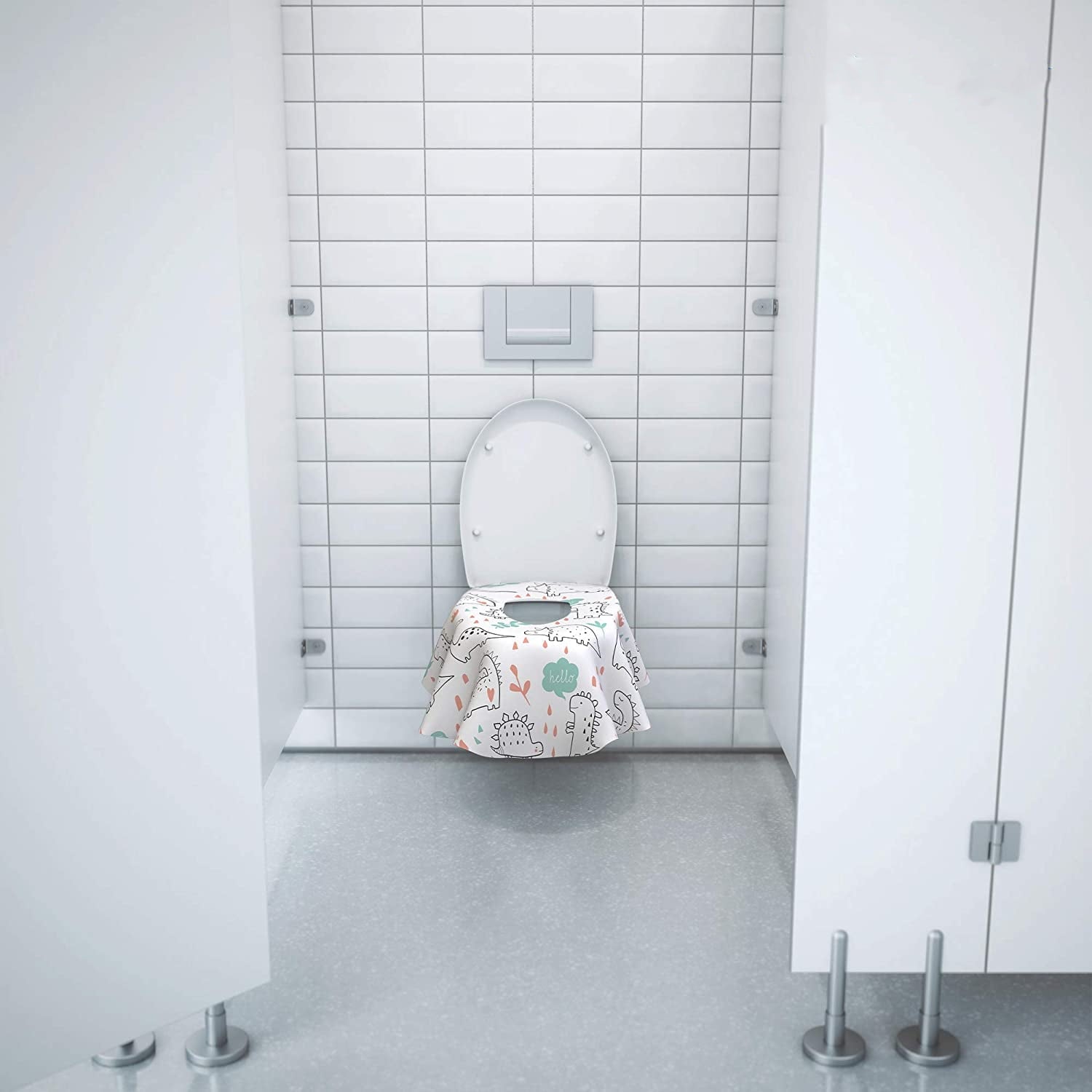 Disposable Toilet Seat Covers for Toddlers and Adults,Scheam 20 Pcs Extra Large Individually Wrapped Dinosaur Paper Potty Training Liners for Kids, Portablewith Non-Slip Adhesives, Potty Shield,Unisex