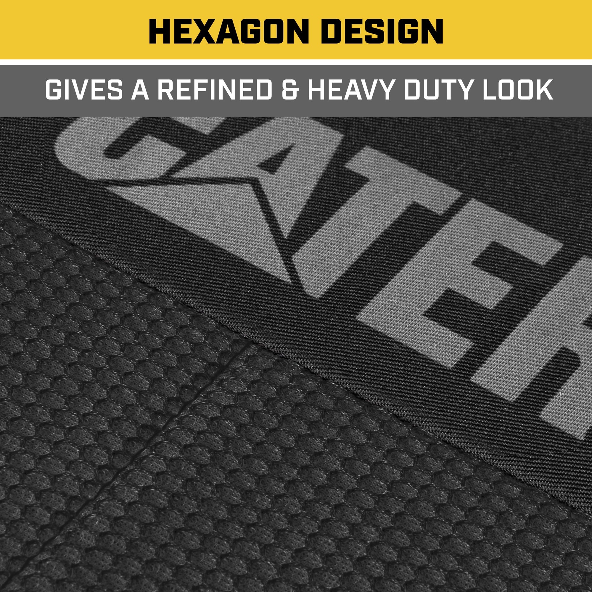 Caterpillar MeshFlex Automotive Seat Covers for Cars Trucks and SUVs (Set of 2) – Black Car Seat Covers for Front Seats, Truck Seat Protectors with Comfortable Mesh Back, Auto Interior Covers