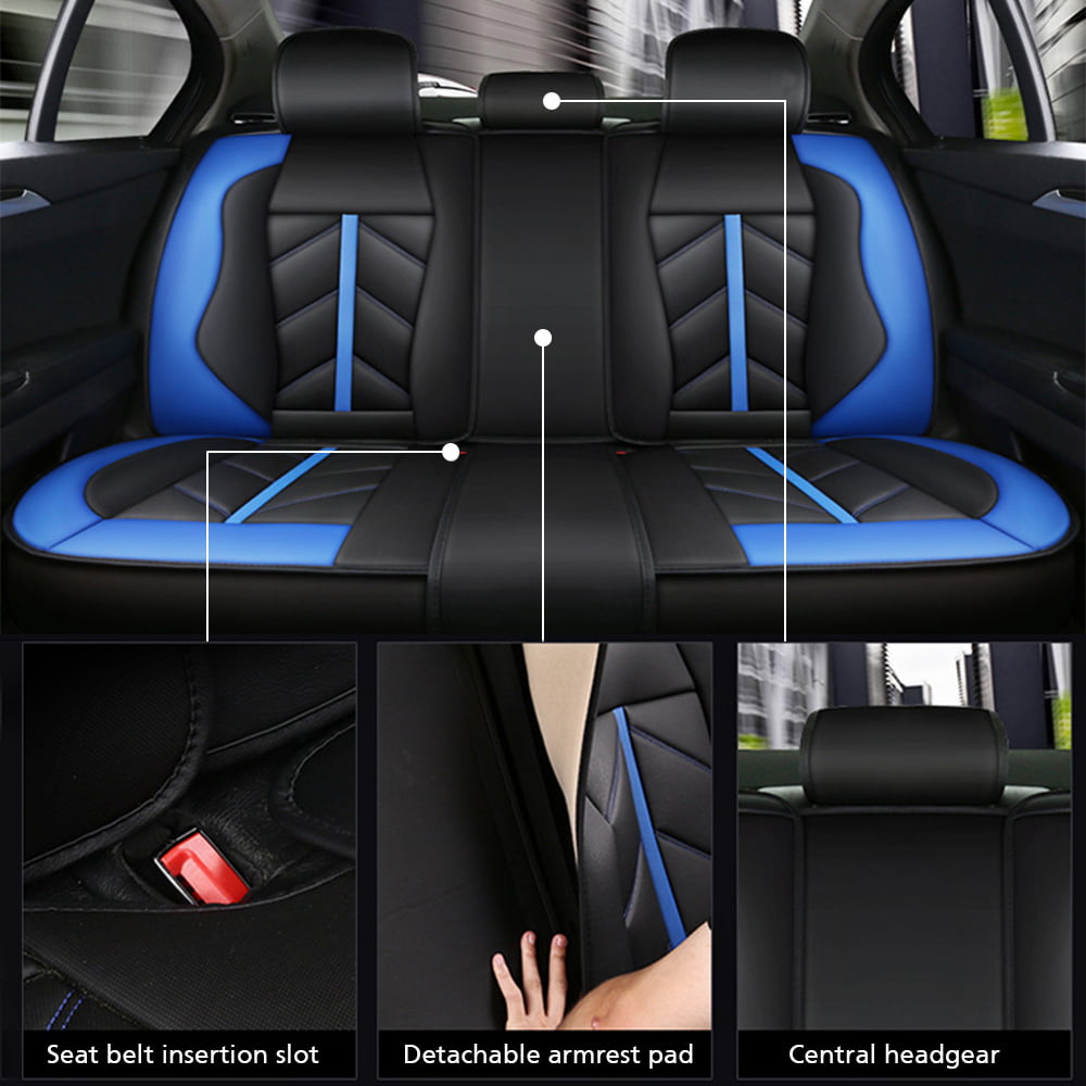 OTOEZ Luxury Auto Seat Cover Leather Front Full Set Car Seat Covers Protectors