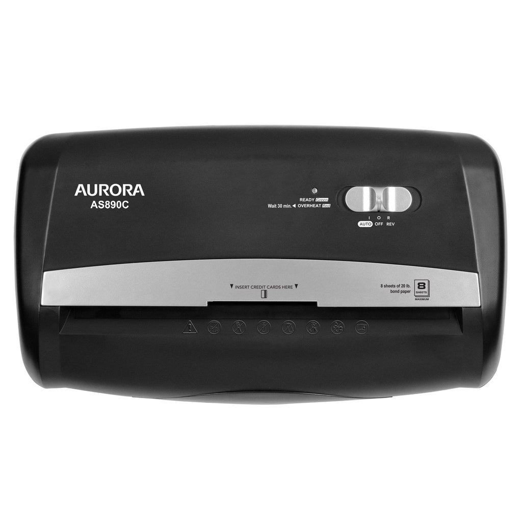 Aurora GB 8-Sheet Cross-Cut Paper Shredder, Black