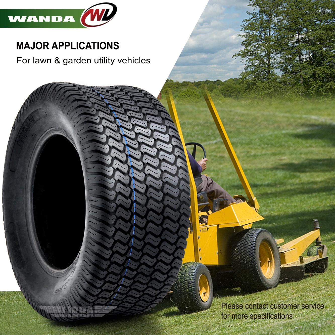 Set of 4 New Lawn Mower Turf Tires 15x6-6 Front & 20x10-8 Rear /4PR -13016-13040