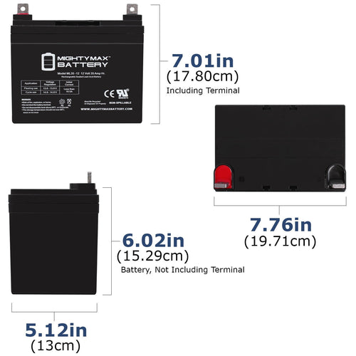 12V 35Ah Battery Replaces John Deere Lawn Tractor-Riding Mower 108