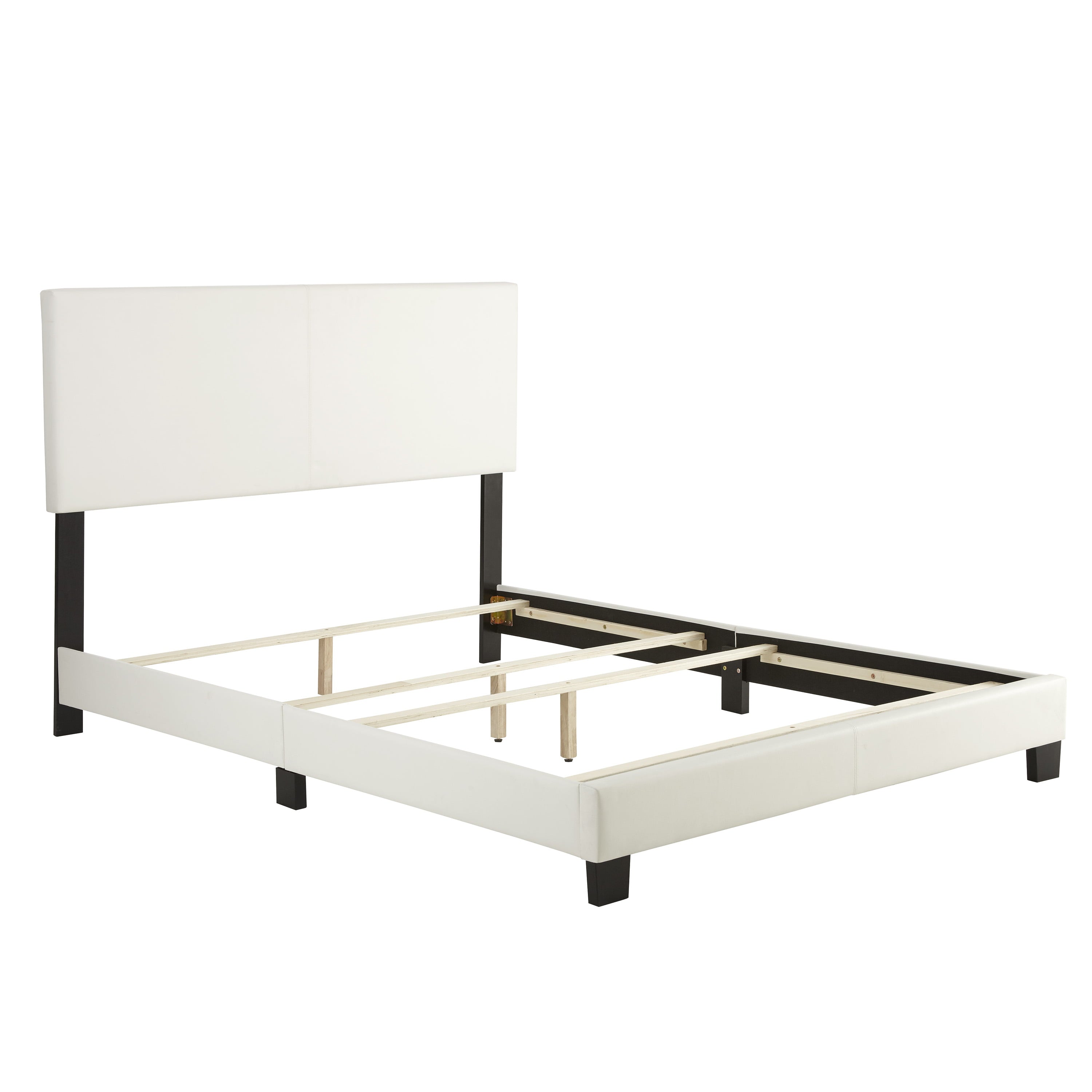 Boyd Sleep Florence Upholstered Faux Leather Platform Bed, Queen, White
