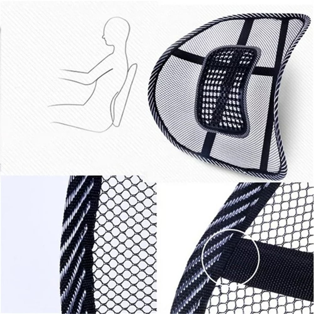 NOGIS Lumbar Support, Car Mesh Back Support with Massage Beads Ergonomic Designed for Comfort and Lower Back Pain Relief - Lumbar Back Support Cushion for Car Seat, Office Chair,Wheelchair