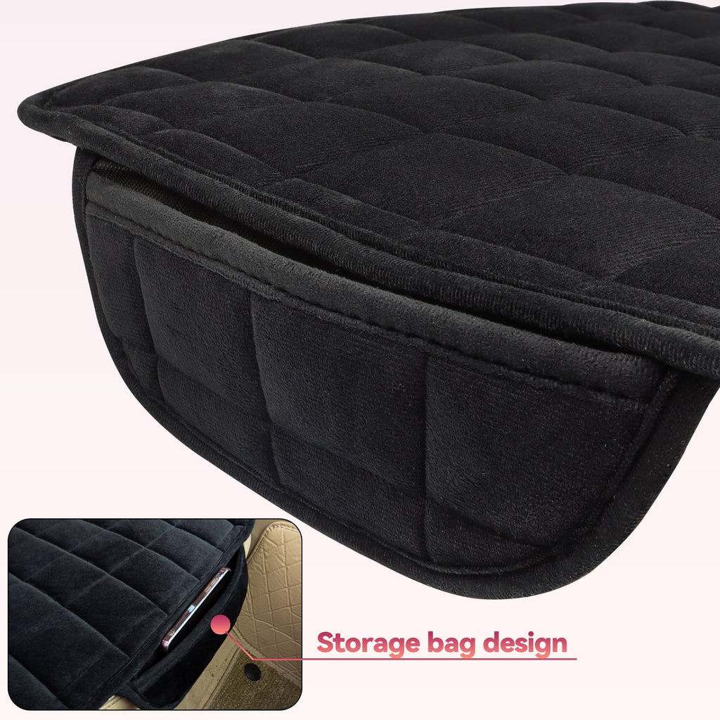 XUKEY 2pcs Universal Front Car Seat Cushion Cover Pad Chair Breathable Protector Soft Black