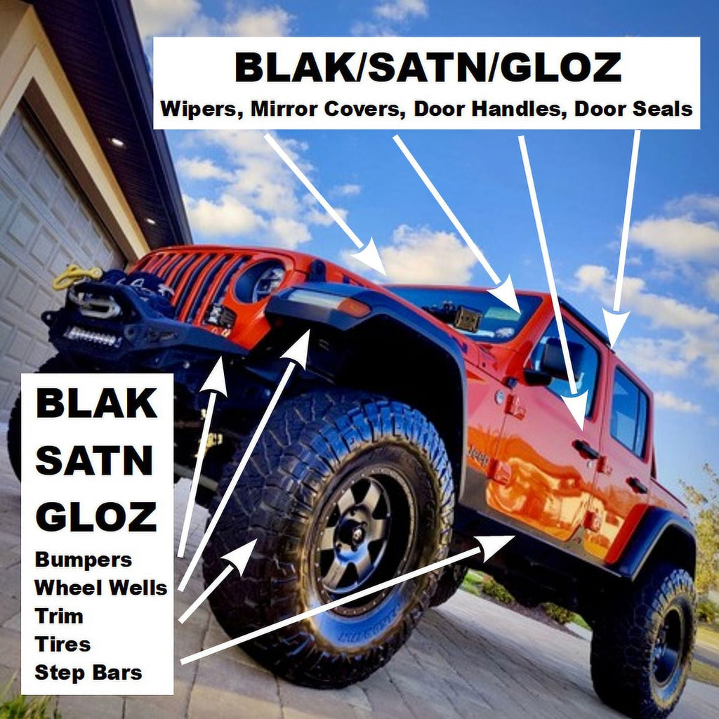 BLAK – Ceramic Hybrid Protectant, Restoration Treatment, Faded Plastic, Vinyl, Tires, Motorcycle- and Golf Cart-Dry-Seal-Safe!