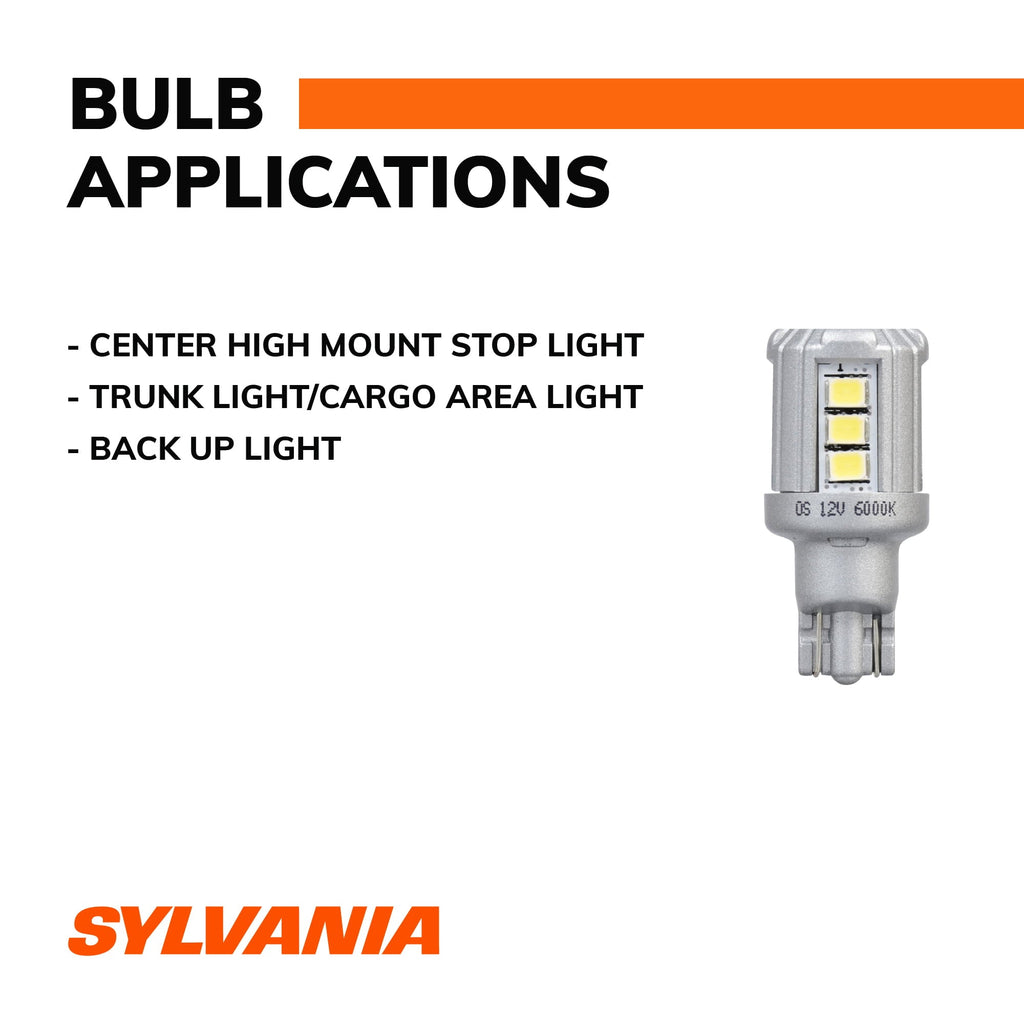 Sylvania 921 White LED Automotive Mini Bulbs, Pack of 2.
