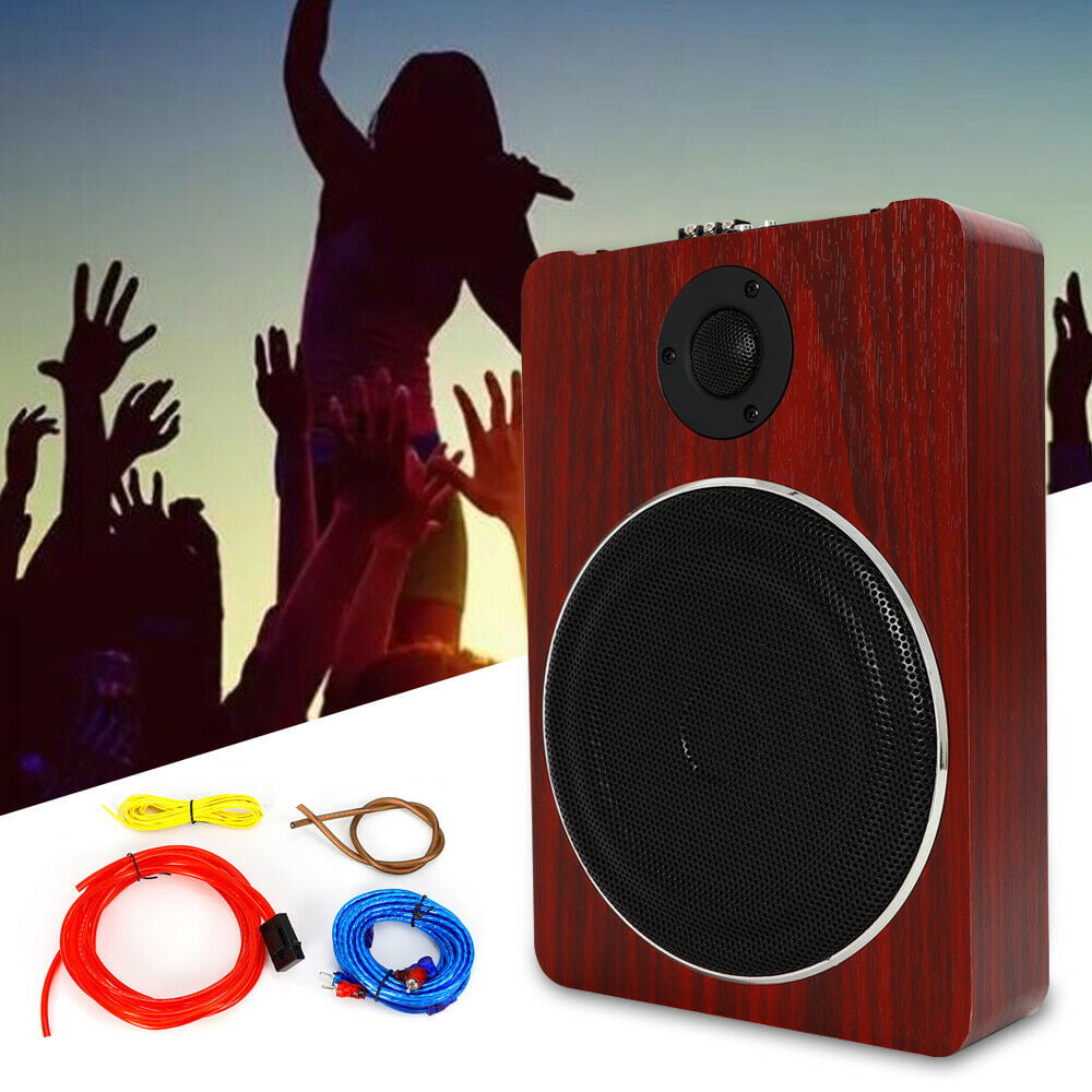 OUKANING Under Seat Car Active Sub Woofer Speaker Stereo Bass Audio Powered Amp 12V 600W