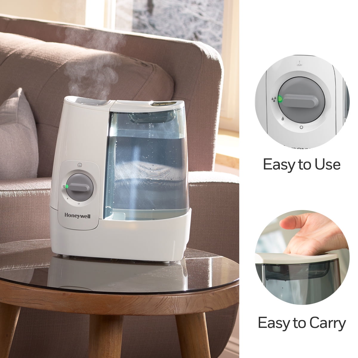 Honeywell 1 Gallon Filter Free Warm Mist Humidifier HWM845W, White