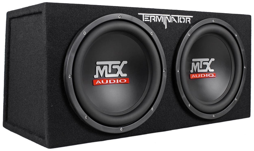 MTX Terminator TNP212D2 Dual 12” Subwoofers+Enclosure+Amp Kit+2 Farad Capacitor