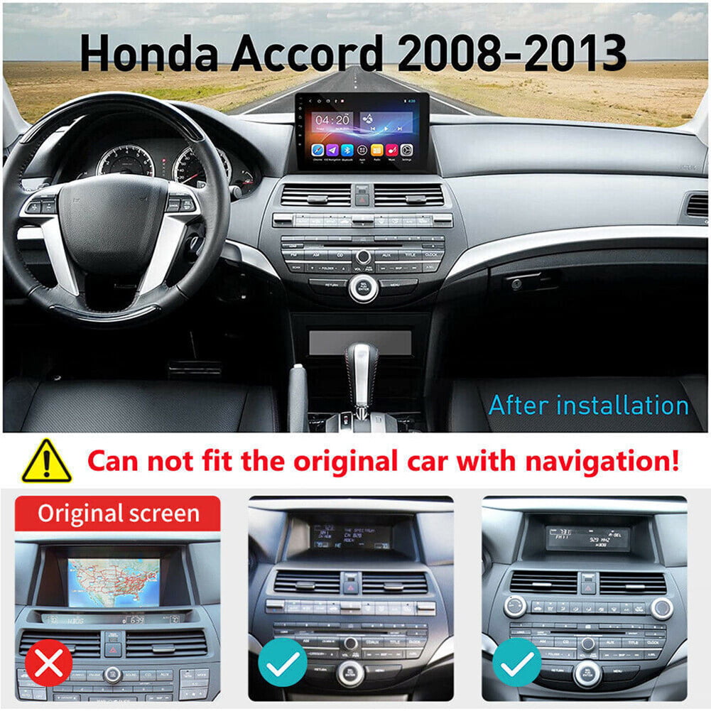 Car Stereo Radio for Honda Accord 8 2008-2013 10.1" Touch Screen Android 11 Video Player Support Wireless Carplay Android Auto WIFI GPS Navigation SWC Backup Camera 2+32G, Black