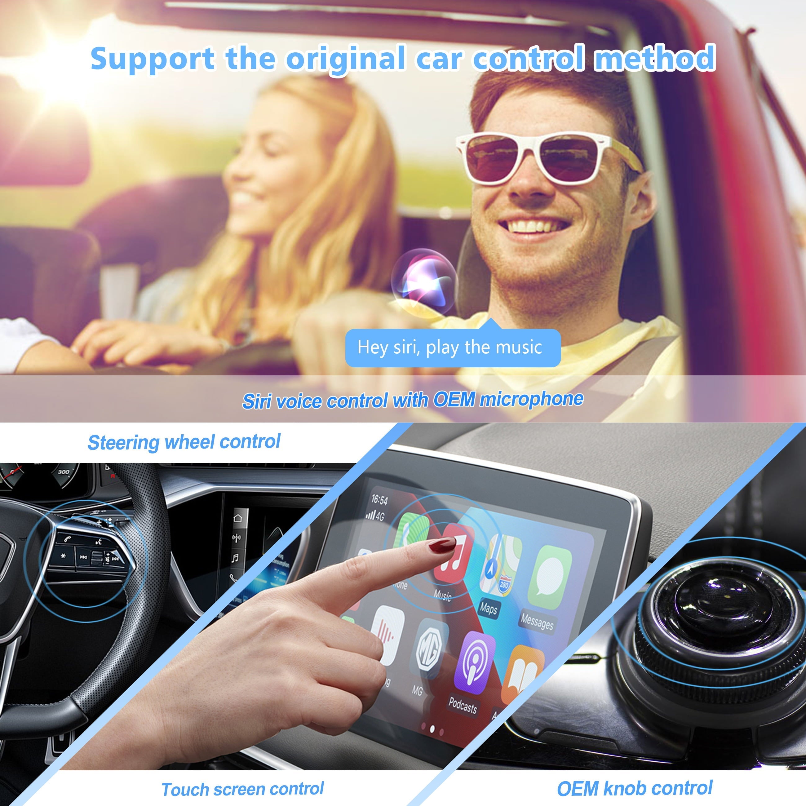 OTTOCAST Wireless CarPlay Adapter 2023 Speed Fastest Apple Wireless CarPlay Dongle 5Ghz WiFi Auto Connect No Delay Online Update, U2-AIR for OEM Wired CarPlay Cars Model Year After 2016