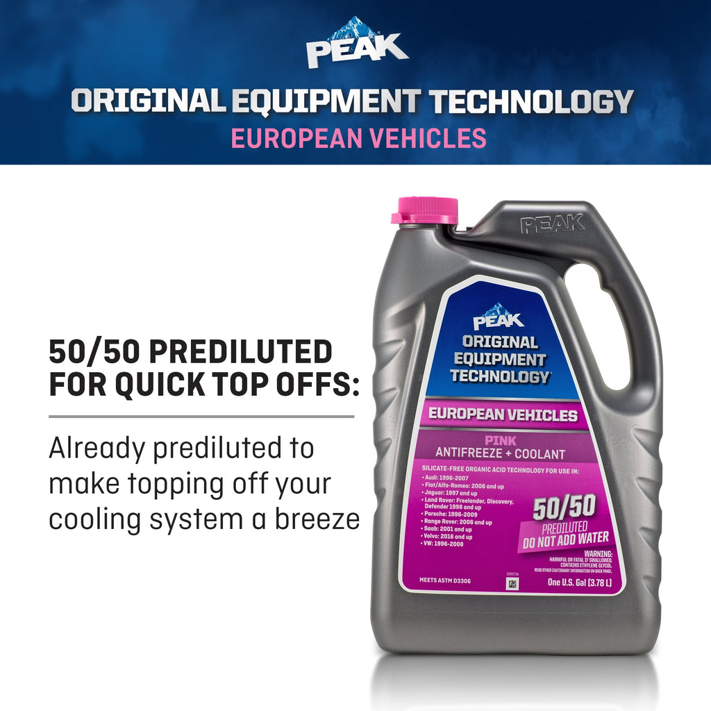 PEAK Original Equipment Technology Antifreeze + Coolant For European Vehicles - Pink