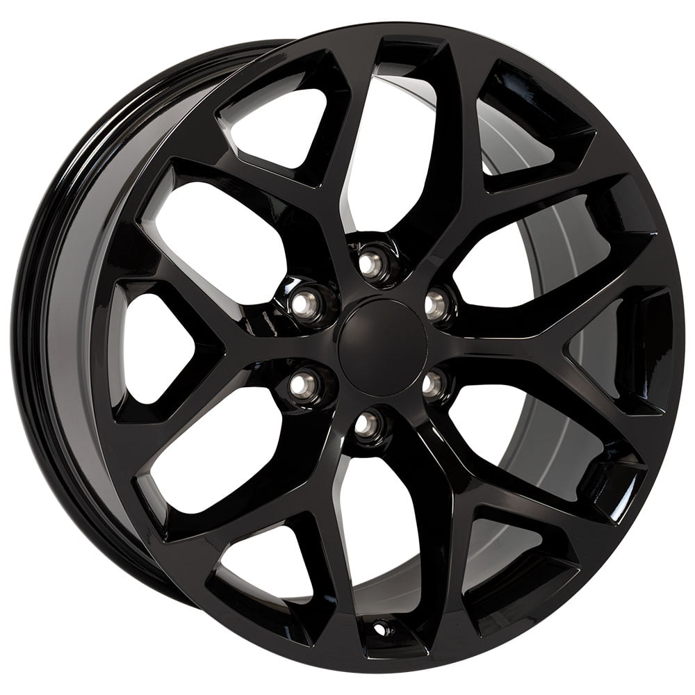 20" Replica Wheel CV98B Snowflake Fits Chevy Silverado Tahoe Rim 20x9 Black Wheel