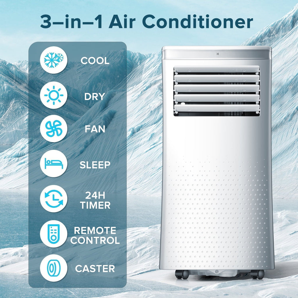 Auseo 5,200 BTU(8000 BTU ASHRAE) Portable Air Conditioners, 3 in 1, Remote Control & Window Kit, Quiet AC Unit for Room/Office