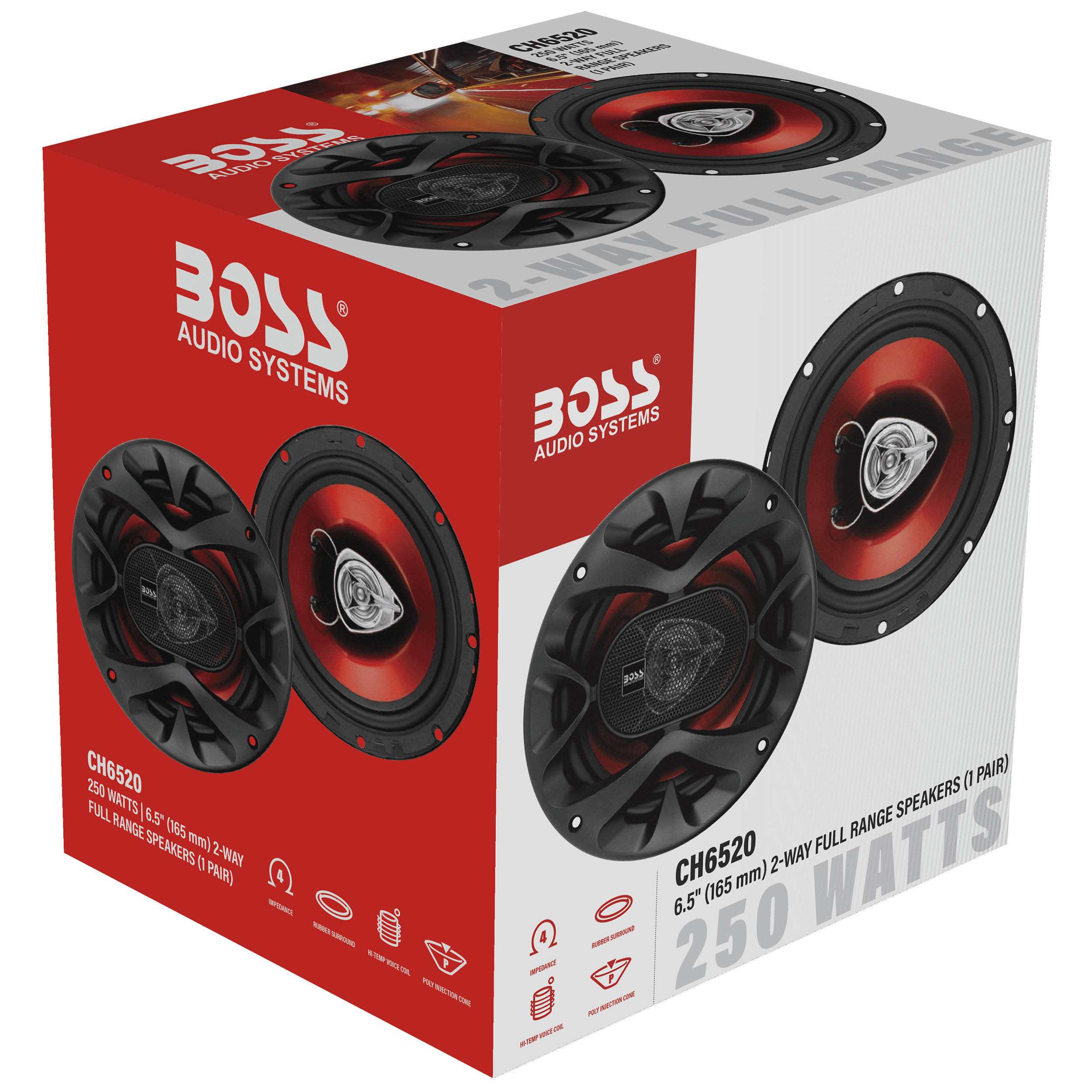 Boss Audio CH6520 6.5" 2-Way Chaos Extreme 250 Watt Car Speakers (Pair of Speakers)
