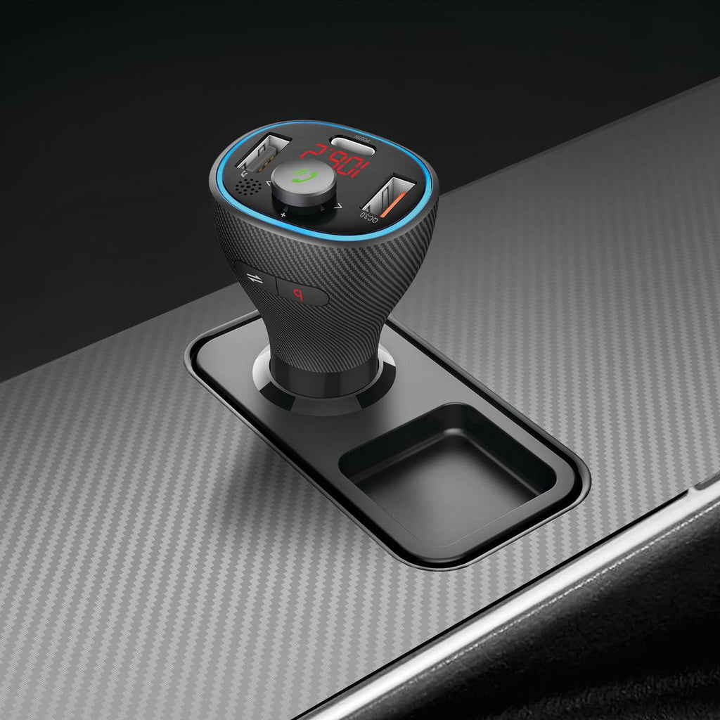 Monster LED FM Transmitter, Features Dual Charging, 20W, Type-C and USB 3.0