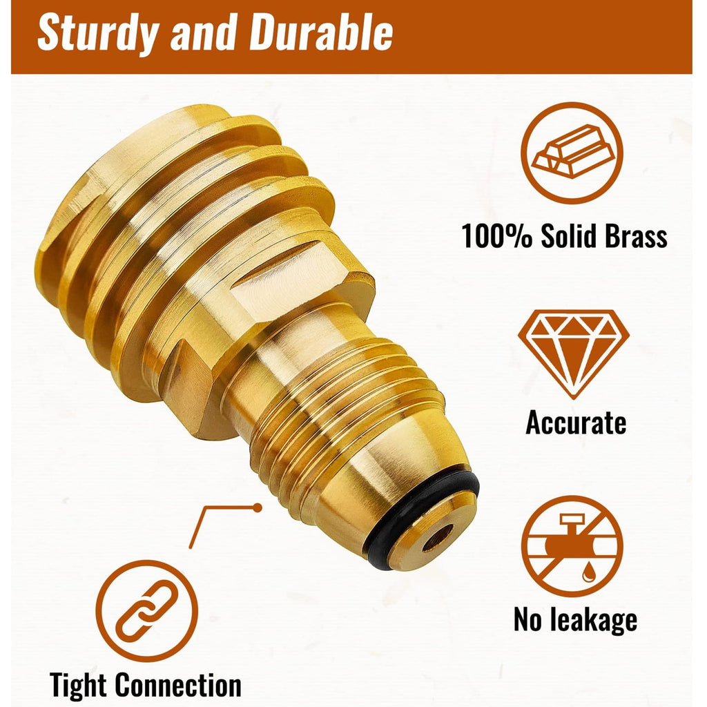 LANLIN Propane Gas Adapter Converts POL LP Tank Service Valve to QCC1/Type1 Outlet Brass Adapter Fitting