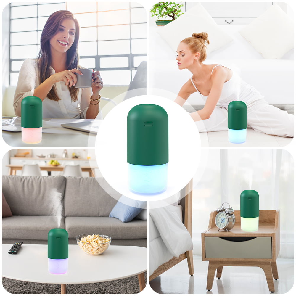 RUXAN Portable Humidifier with USB Charging，400ml Water Tank with Long Working Hours,Ultra Quiet 3-Spray Modes Cool Mist Humidifier Suitable for Office and Home