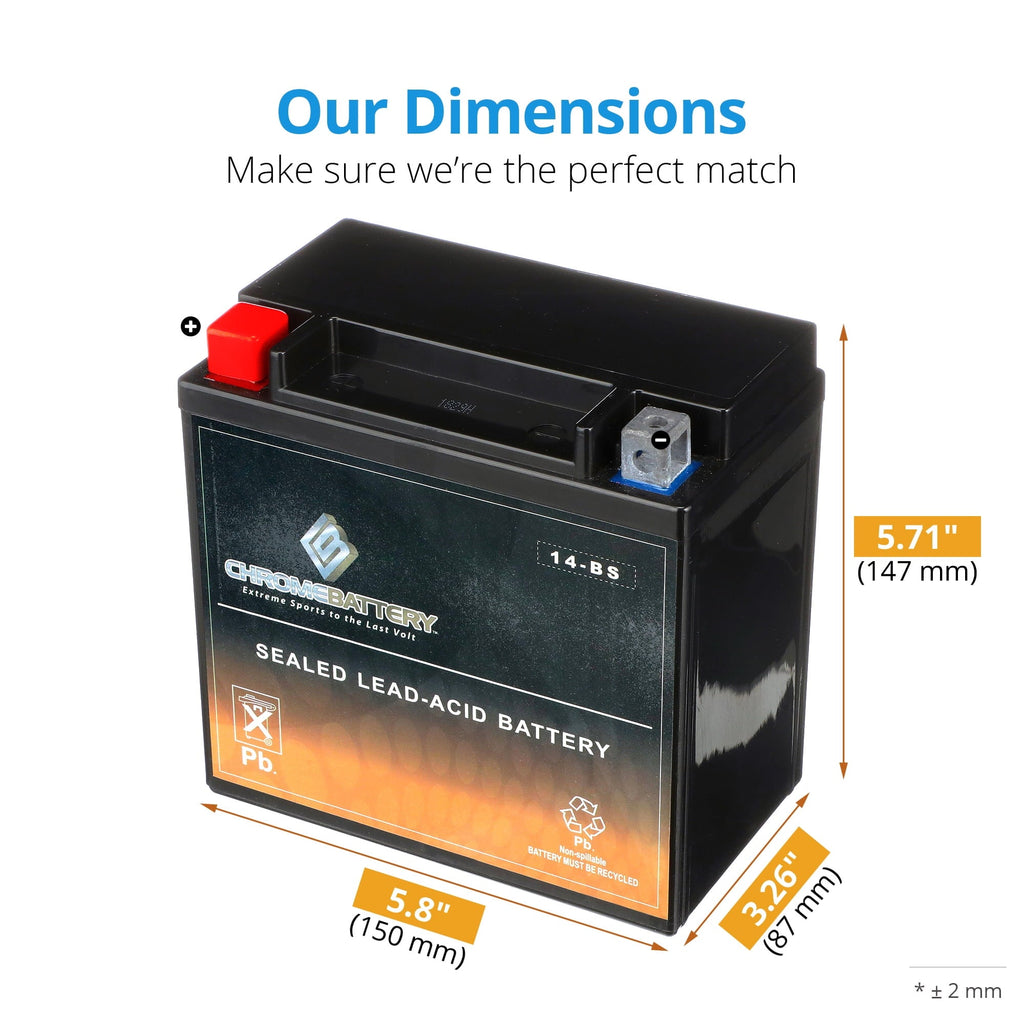 Ytx14-Bs High Performance - Maintenance Free - Sealed Agm Motorcycle Battery