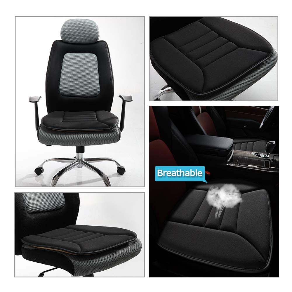 Car Seat Cushion with 1.2inch Comfort Memory Foam, Seat Cushion for Car and Office Chair (Black)